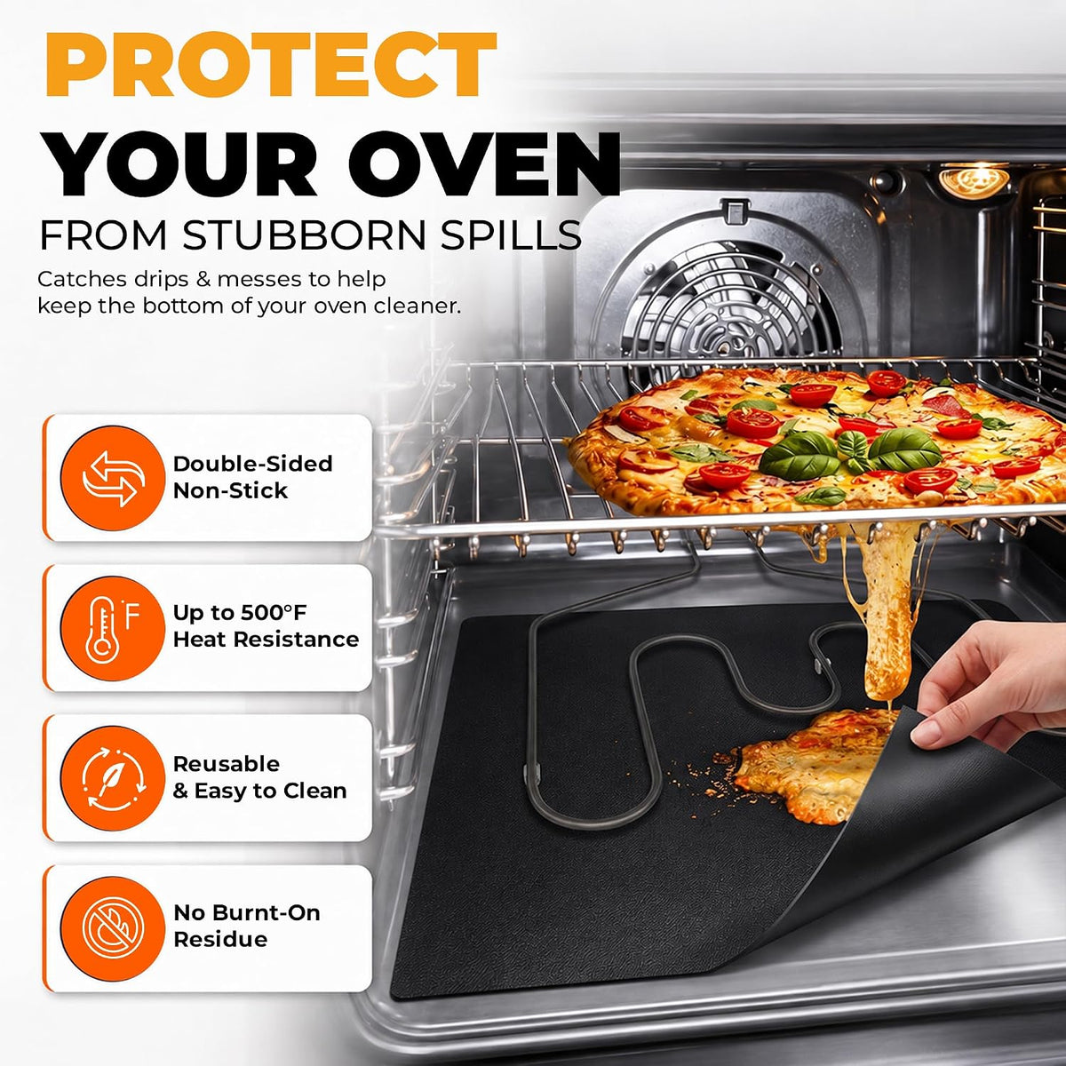 4-Pcs of Thick Oven Liners for Oven Bottom
