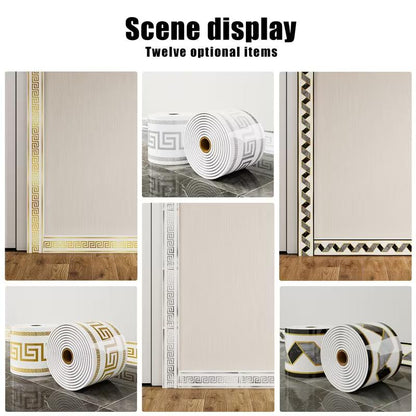 Self-adhesive vinyl skirting trim