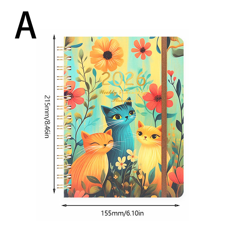 2026 A5 Planner (140 Pages) Lined Spiral Notebook, Hard & Waterproof Cover, Daily/Monthly/Yearly Organizer