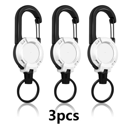 Retractable Keychain 3 Pack, Heavy Duty ID Badge Holder Reel