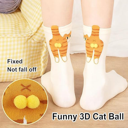 Cute Cat Socks with Balls