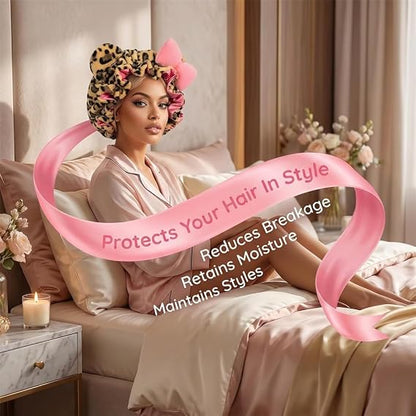 Plush Animal Ear Hair Bonnet for Women
