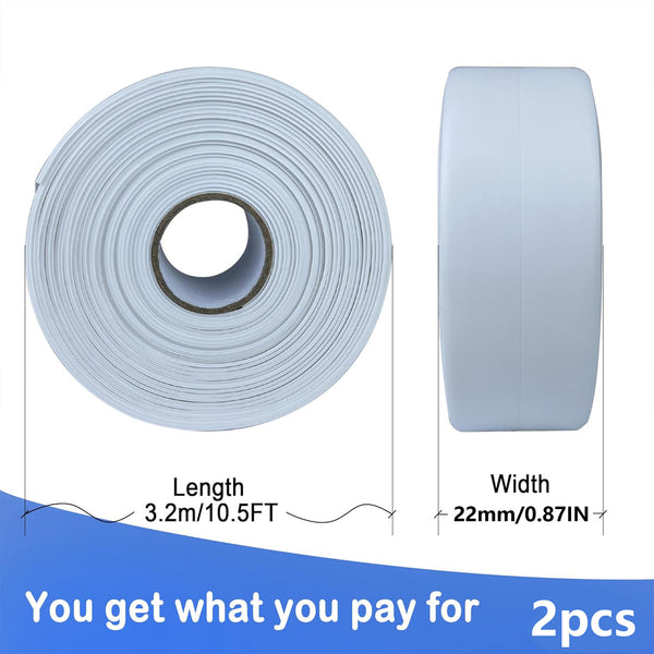 2pcs White Caulk Tape Waterproof Self Adhesive