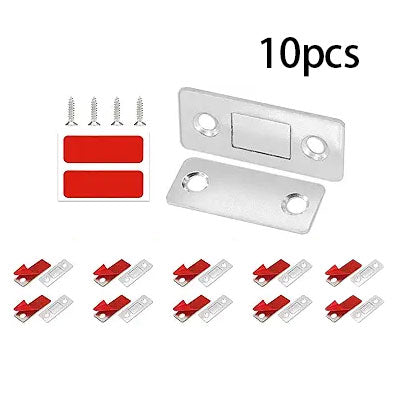 10pcs Cabinet Magnetic Catch Without Punching, Versatile for Cabinets, Drawers & Sliding Doors
