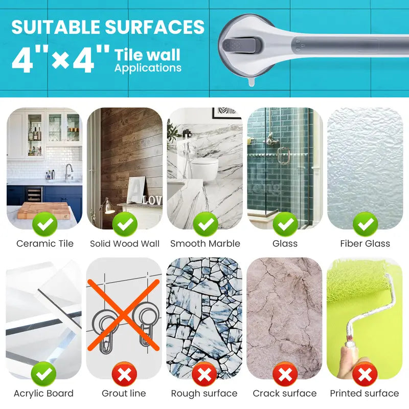 Detachable safety suction-cup grab bar