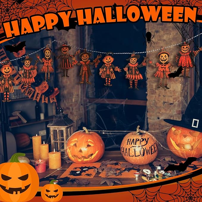 Vintage Halloween Decorations Wood Banner