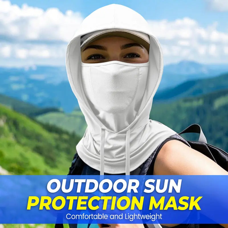 UV-Protective, Breathable Full-Head Hooded Face Mask — Unisex Fishing Mask