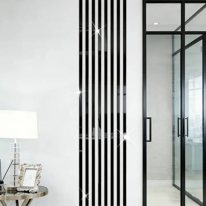 10-Piece Set of Long Acrylic Mirror Wall Stickers