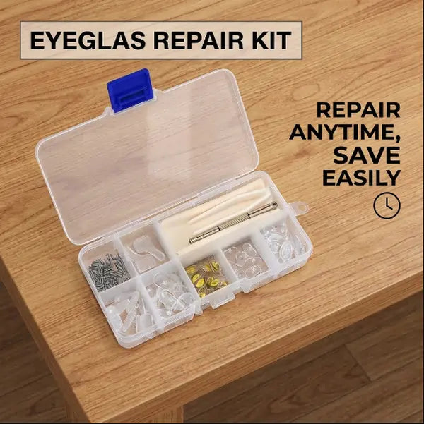 Eyeglass Nose Pad Kit · Upgraded Ultra-Soft Silicone Air-Cushion · Non-Slip Screw-In Repair Kit with Included Tools and Accessories