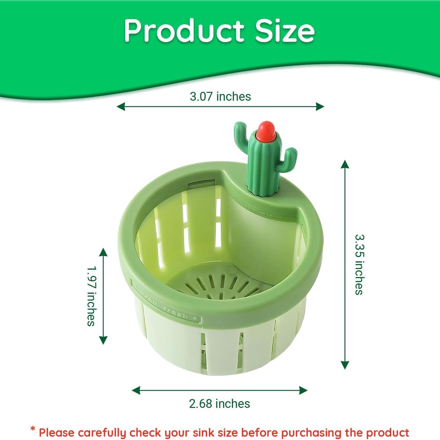 2PCS Cactus Kitchen Sink Drain Strainer