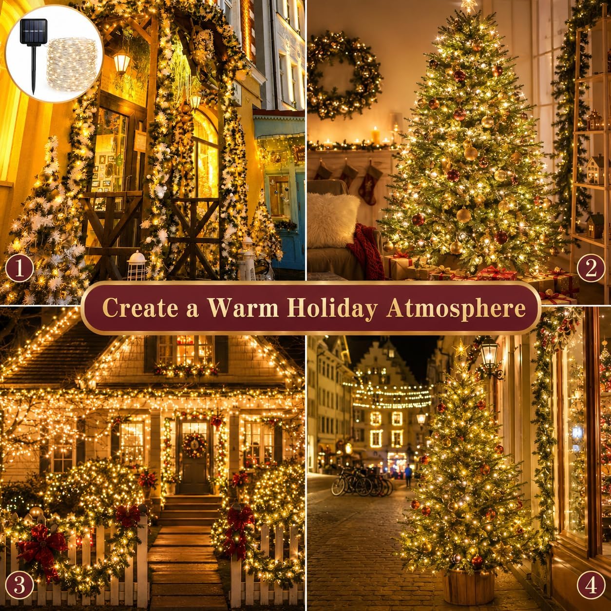 Outdoor solar string lights