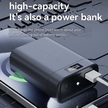 Bluetooth headphones with a power bank and LED light