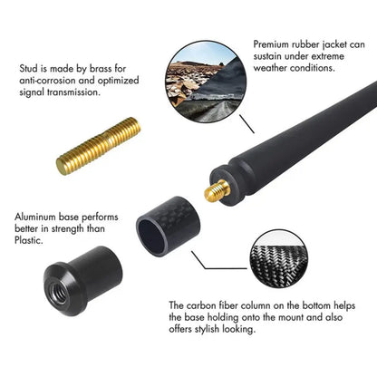 Universal automotive signal reception antenna, car antenna replacement part
