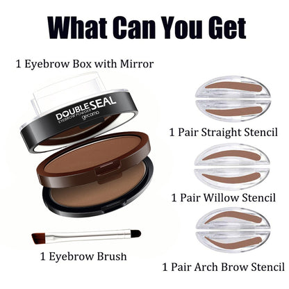 Eyebrow Powder,Waterproof Eyebrow Stamp 3 Pairs Stamp with Brow Brush