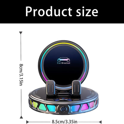 Adjustable Car Dashboard Cellphone Holder with Light Suction Cup, 360° Rotating Automatic Locking Car Phone