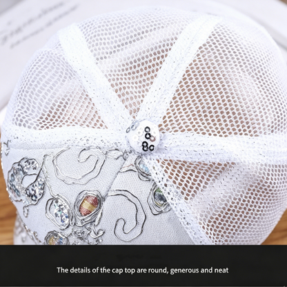 Sequined Rhinestone Baseball Cap Outdoor Summer Shade Ladies Big Butterfly Cap