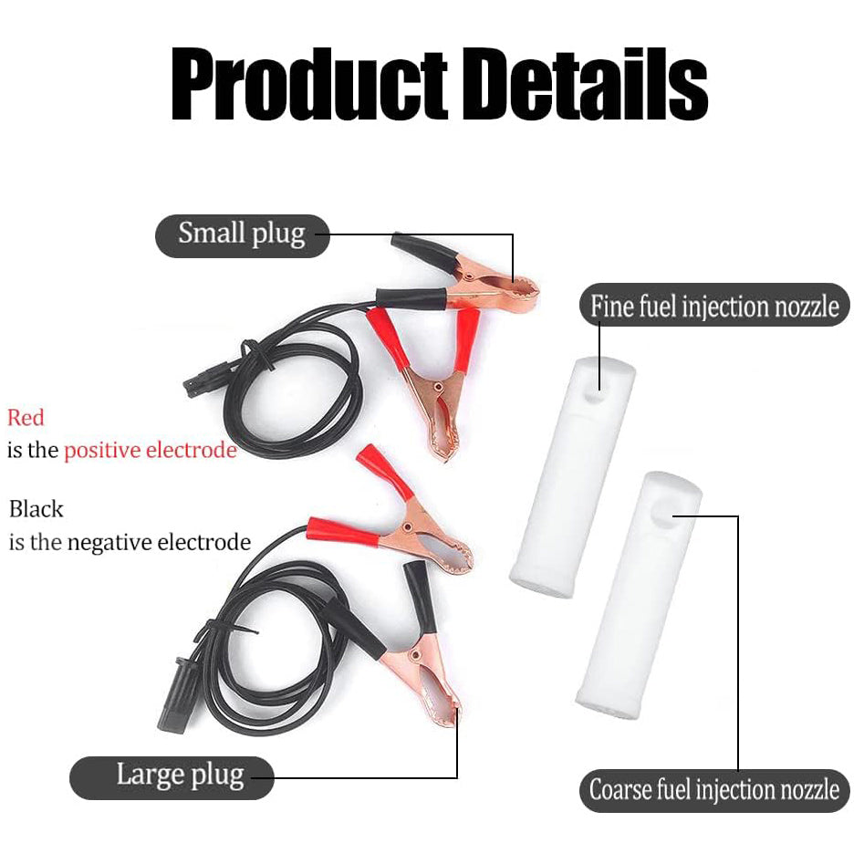 Fuel Injector Cleaner Kit - Universal Fuel Injector Flush Cleaner Adapter DIY Cleaning Tool Kit with Test Lead