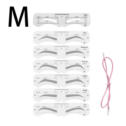 6 Styles, Soft, Reusable Eyebrow Template Kit with Strap