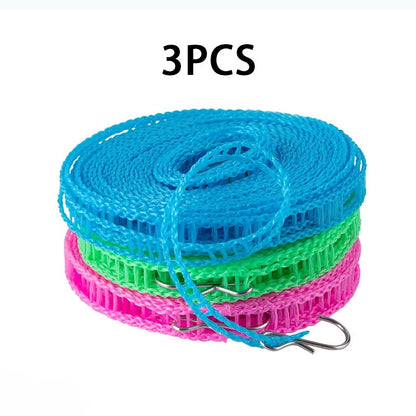 3 Pack Clotheslines for Outside, Adjustable Clothes line