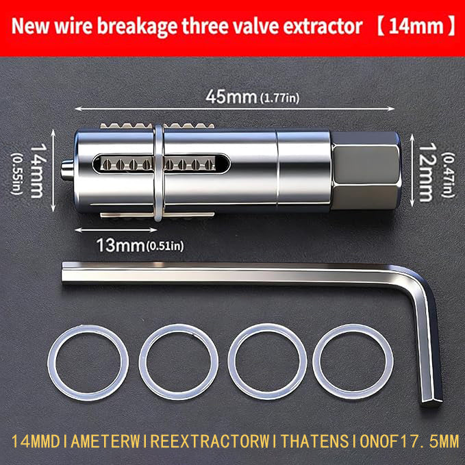 2 PCS Broken Valves Thread Extractors Set for 12mm 14mm Diameter Stripped Pipe Extractor Set