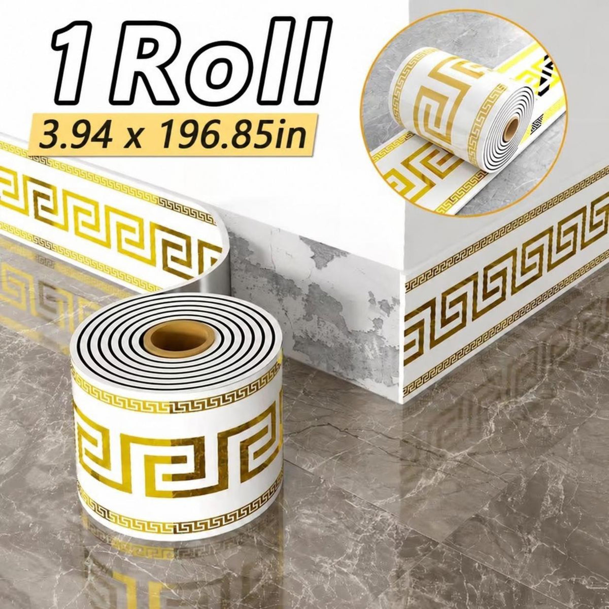 Self-adhesive vinyl skirting trim