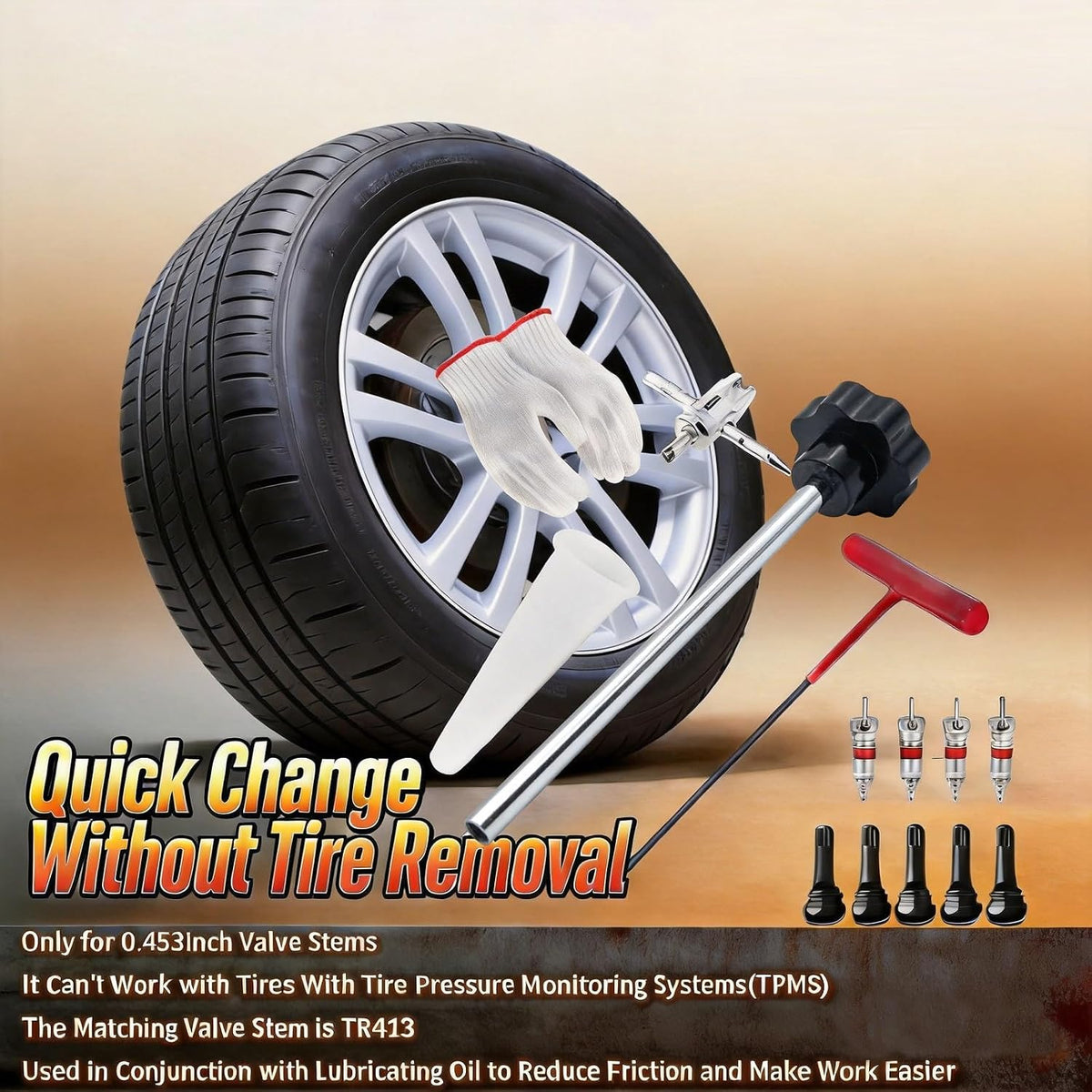 14-Piece Set Quick Change Tire Valve Tool Kit