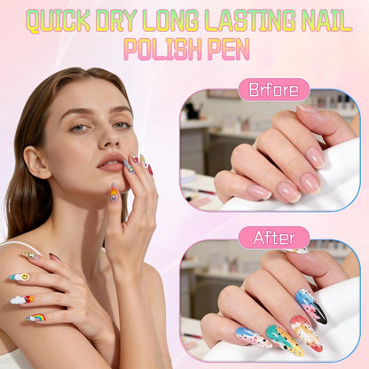 12-Color Waterproof Nail Art Pens