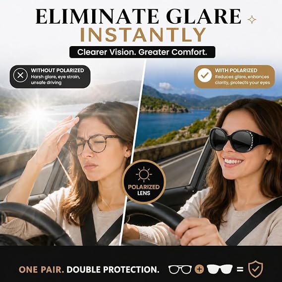 Women's Clip-on Polarized Sunglasses