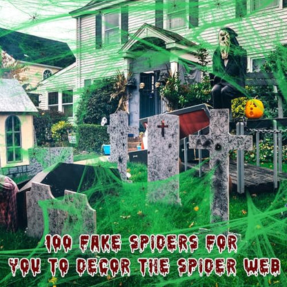 4PCS Glowing Halloween spiderweb decoration