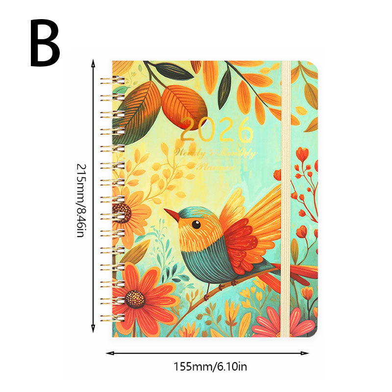 2026 A5 Planner (140 Pages) Lined Spiral Notebook, Hard & Waterproof Cover, Daily/Monthly/Yearly Organizer