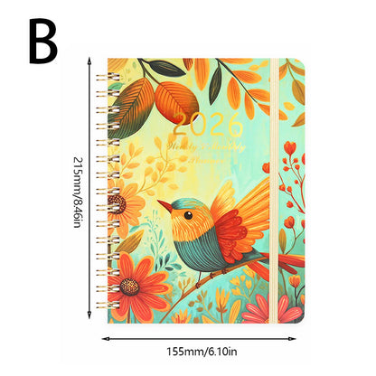 2026 A5 Planner (140 Pages) Lined Spiral Notebook, Hard & Waterproof Cover, Daily/Monthly/Yearly Organizer