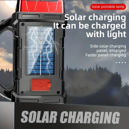 High Power 4LED Smart Torch Light - 2-In-1 Solar Charging & USB Rechargeable