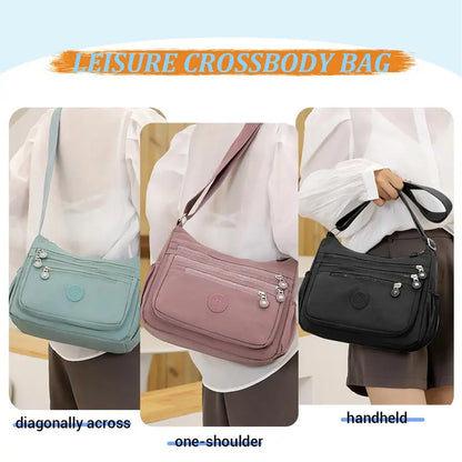 Nylon Fabric Crossbody Bag Anti-Theft Women's Shoulder Bag Multi-Layer Pocket Wallet