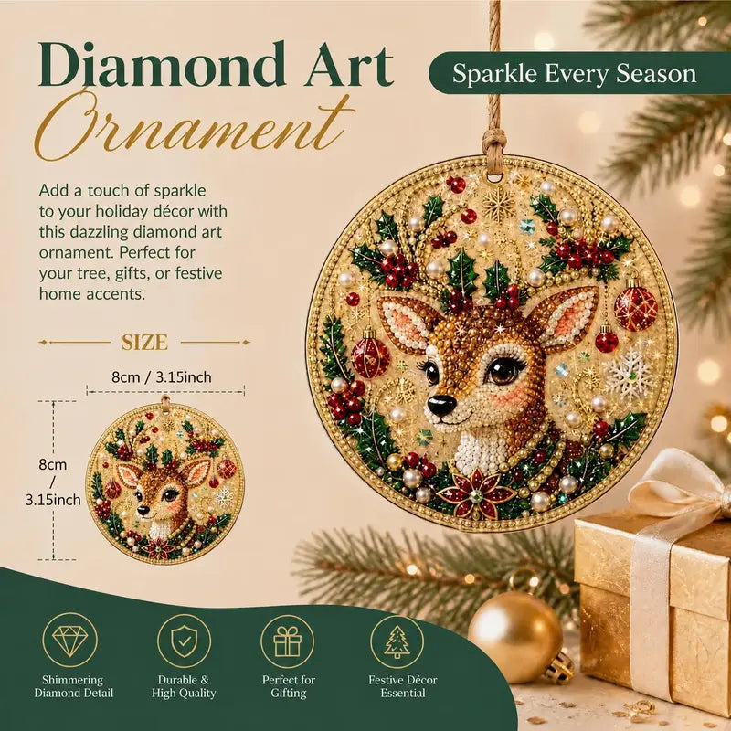 6-Piece Christmas DIY Diamond Painting Ornament Set