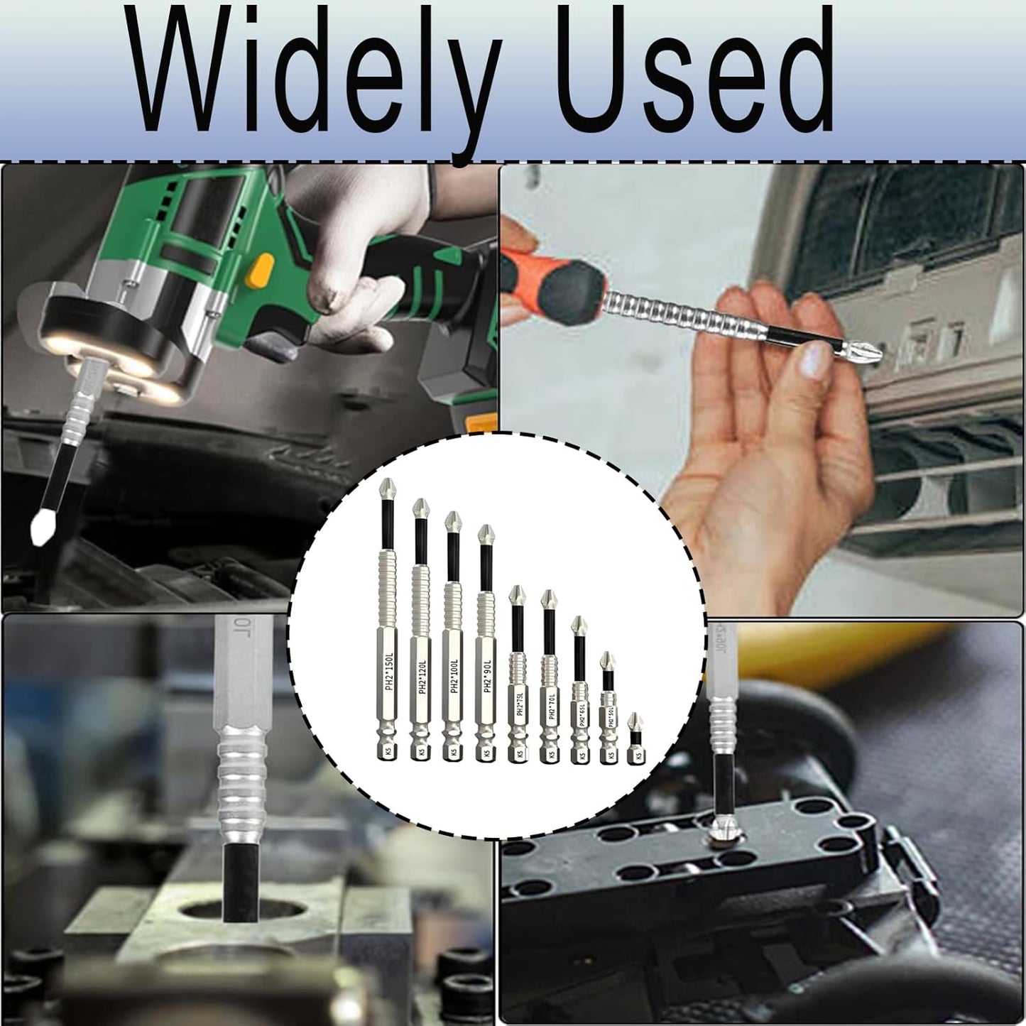 9pcs Strong Magnetic Screwdriver Drill Bit Set