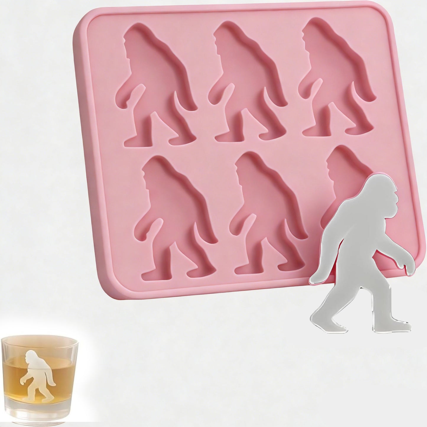 Bigfoot Ice Mold, Sasquatch Shape Silicone Ice Cube Molds, Easy Release & Dishwasher Safe
