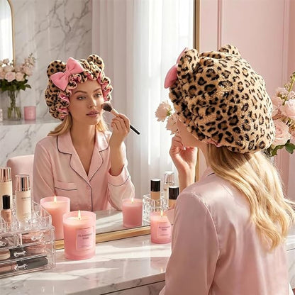 Plush Animal Ear Hair Bonnet for Women