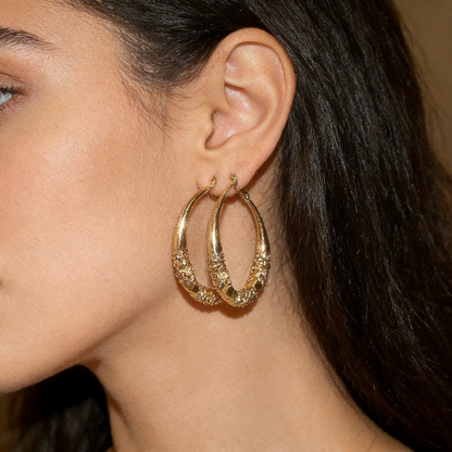 Elegant circle earrings with zircons Trendy Unique Pattern Hoop Earring