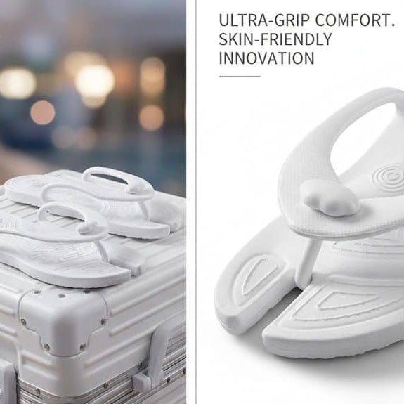 Foldable Non Slip Flip-Flop Travel Slippers - Lightweight EVA, Breathable, Waterproof, Shock-Absorbing Features for Unisex Adults