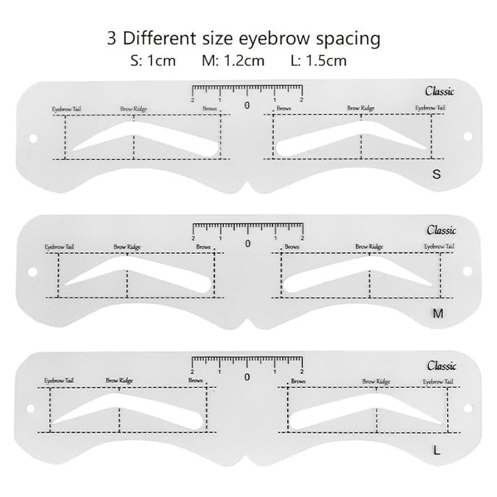 6 Styles, Soft, Reusable Eyebrow Template Kit with Strap