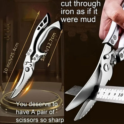 Stainless Steel Kitchen Poultry Shears, Chicken Bone Scissors, Scale Clean Cook Scissors