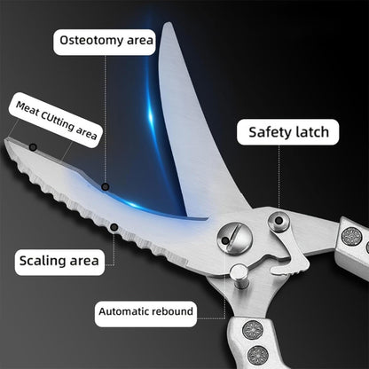 Stainless Steel Kitchen Poultry Shears, Chicken Bone Scissors, Scale Clean Cook Scissors