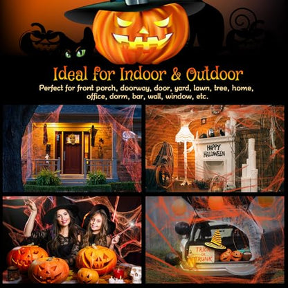 4PCS Glowing Halloween spiderweb decoration