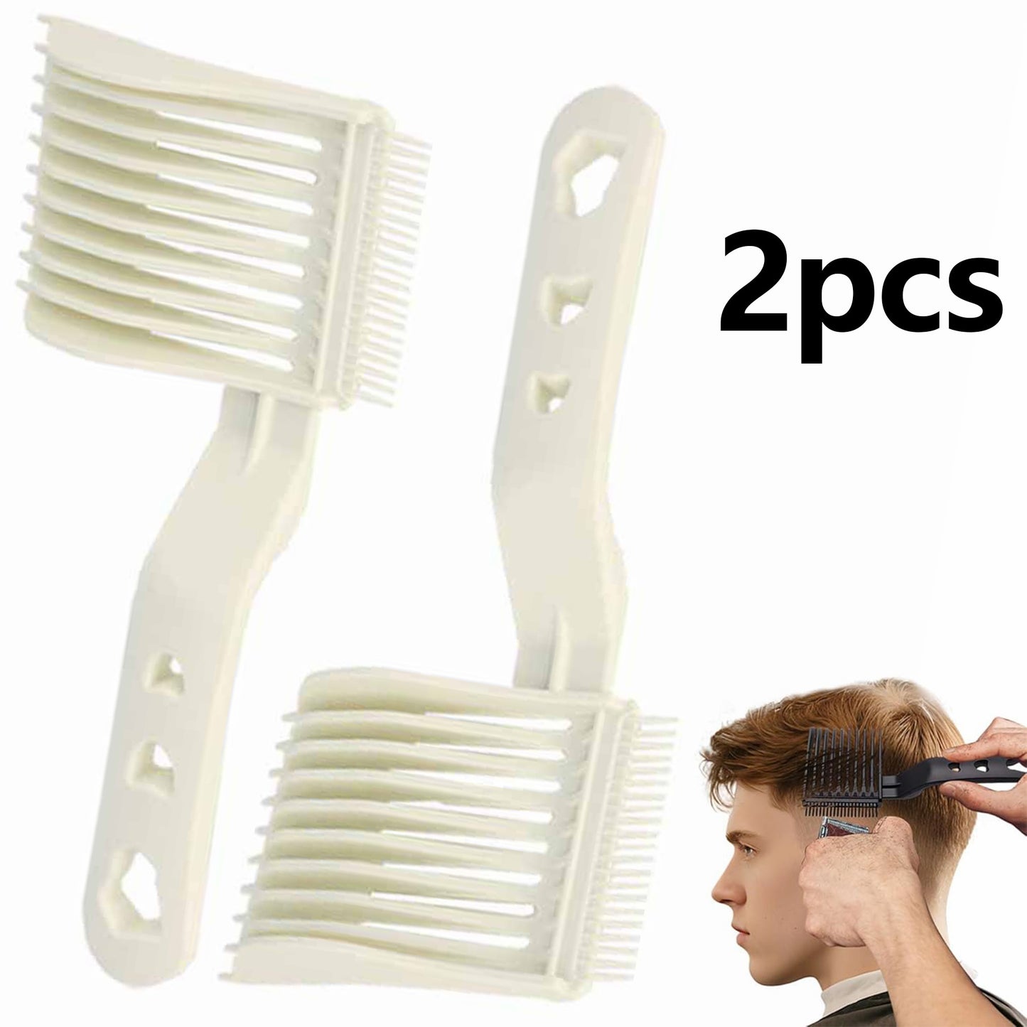 2Pcs/set Fade Comb Set Black Professional Barber Combs