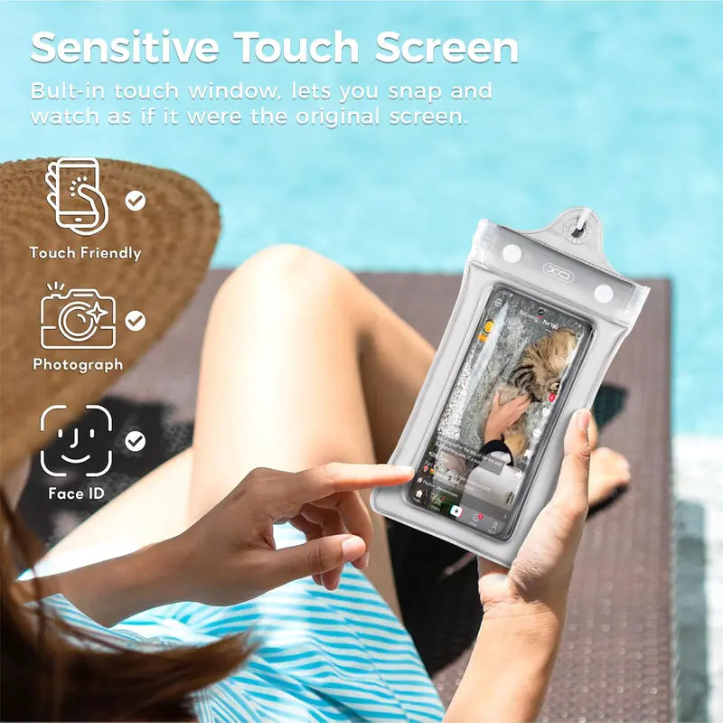 2PCS Waterproof Phone Pouch : Transparent Waterproof Phone Case with Lanyard