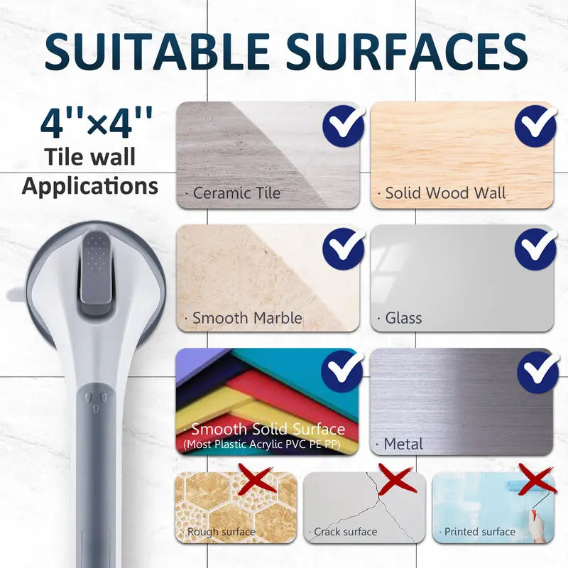 Detachable safety suction-cup grab bar