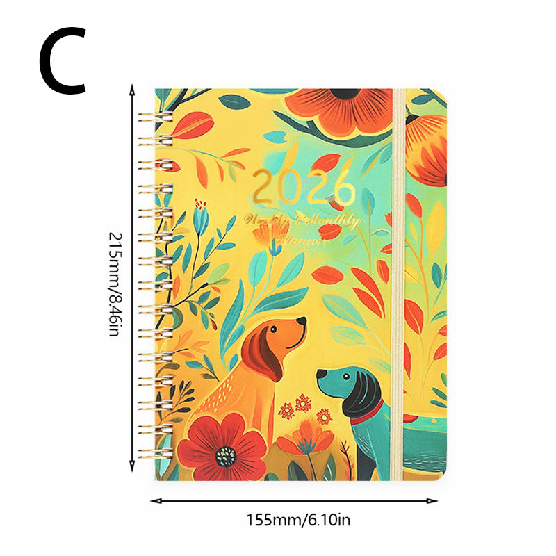 2026 A5 Planner (140 Pages) Lined Spiral Notebook, Hard & Waterproof Cover, Daily/Monthly/Yearly Organizer