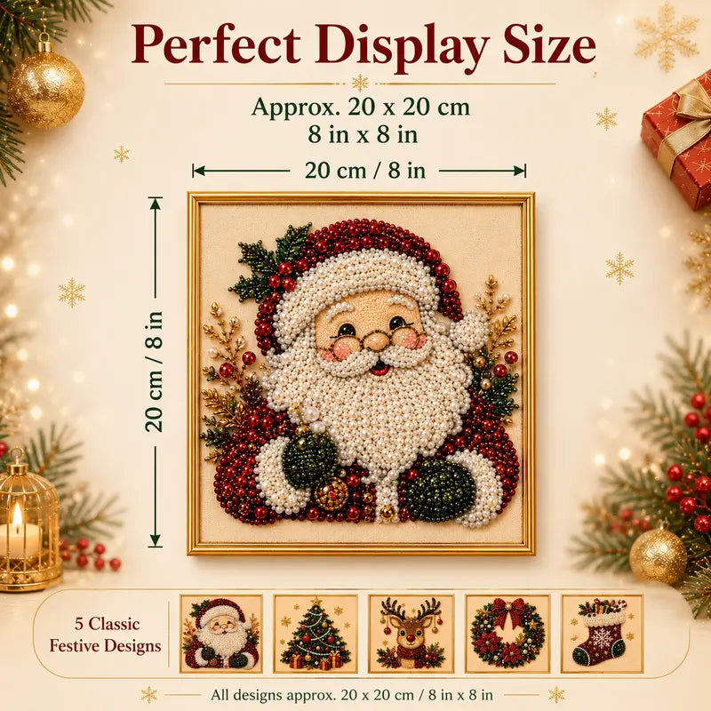 DIY Christmas Pearl Diamond Painting Art Kit With Frame