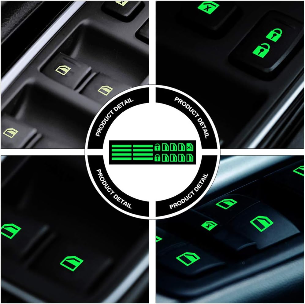 4PCS Car Control Switch Luminous Sticker