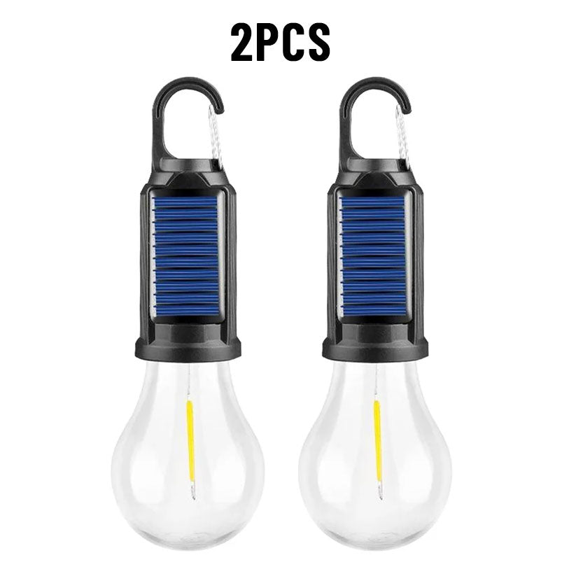 2 Pack Portable LED Solar USB Rechargeable Lantern Flashlight
